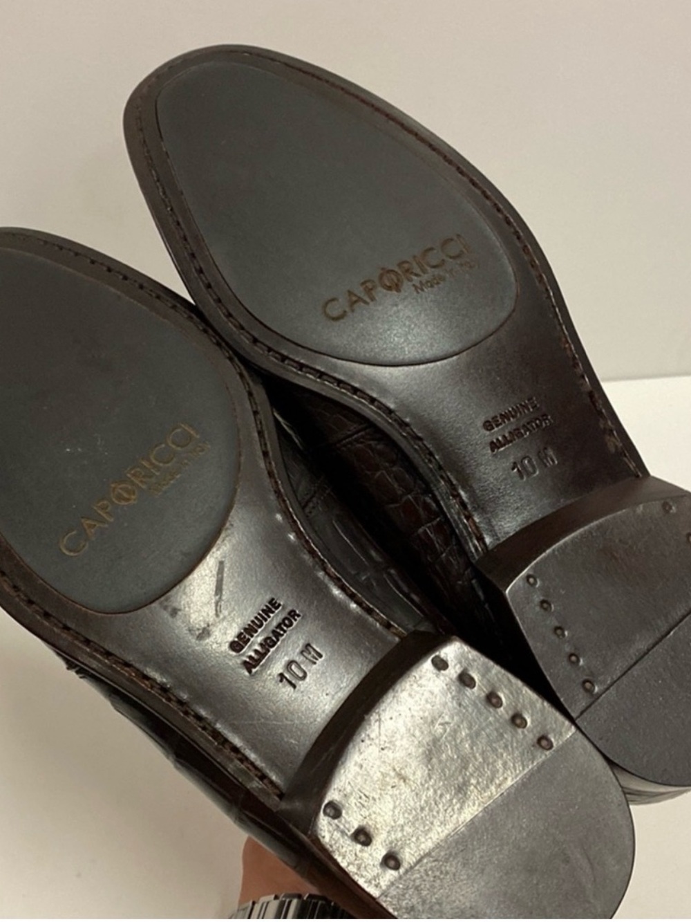 Caporicci 9961 Gold genuine alligator Leather Slip-On Loafers made 100% in Italy - Picture 8 of 12